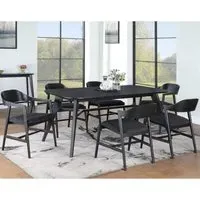 Cairo Rectangular Dining Table with 6 Chairs - Black