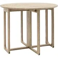 Cairo Round Folding Dining Table - Smoked Oak