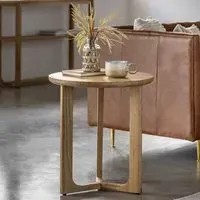 Cairo Round Side Table - Natural, Oak