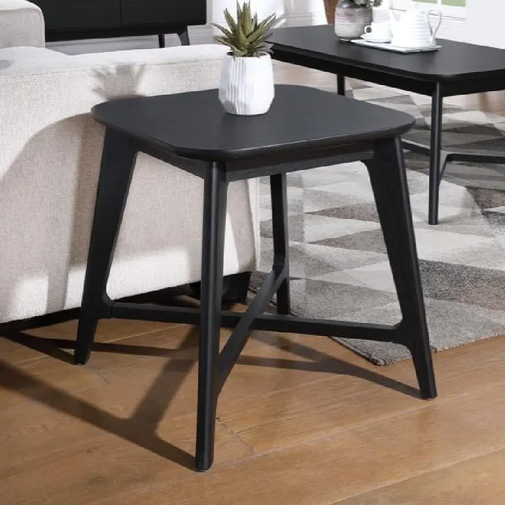 Cairo Square Lamp Table - Black, Wood image