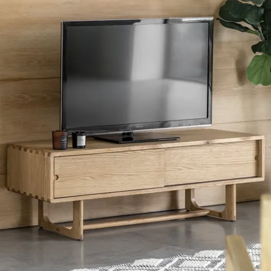Cairo TV Stand with 2 Doors - Natural, Oak