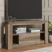 Caister Corner TV Stand with Drawer - Grey, Oak