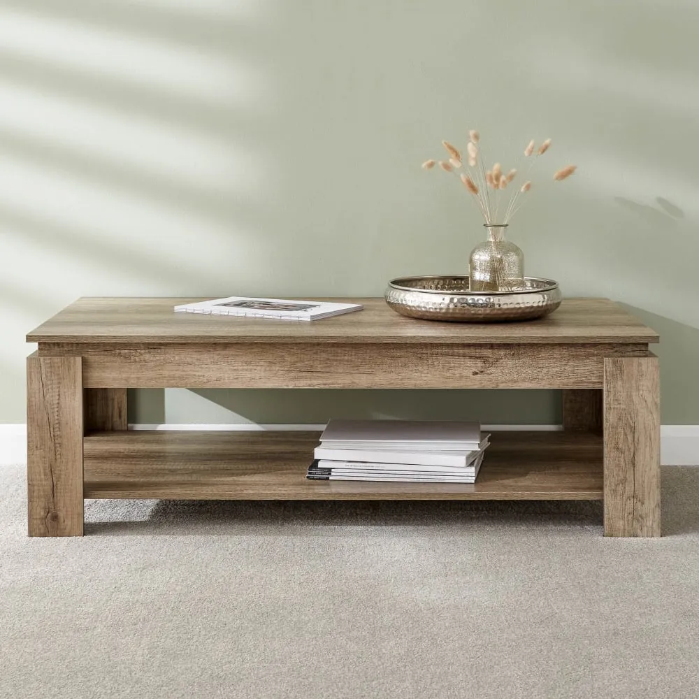 Caister Rectangular Coffee Table - Grey, Oak image