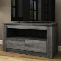 Caister TV Stand with 2 Drawers - Charcoal Grey, Wood Effect alternate view