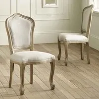Caitlyn Dining Chairs Pair - Oatmeal, Limed Oak alternate view