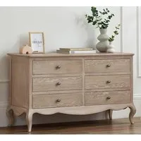 Caitlyn Wide Chest of 6 Drawers - Limed Oak