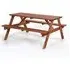 Caius 6-Seater Picnic Table with Benches - Oak Brown, Pine