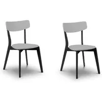 Calah Dining Chairs in Pair - Grey, Black alternate view