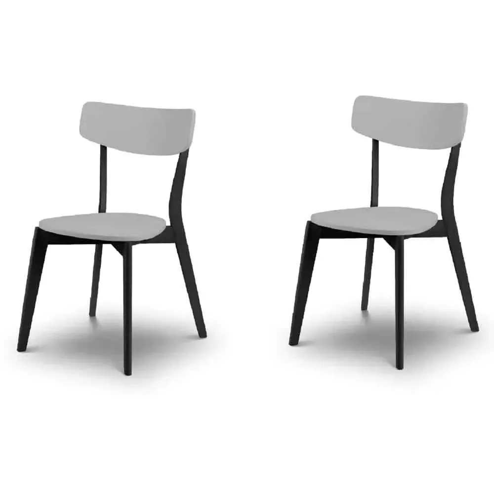 Calah Dining Chairs in Pair - Grey, Black product