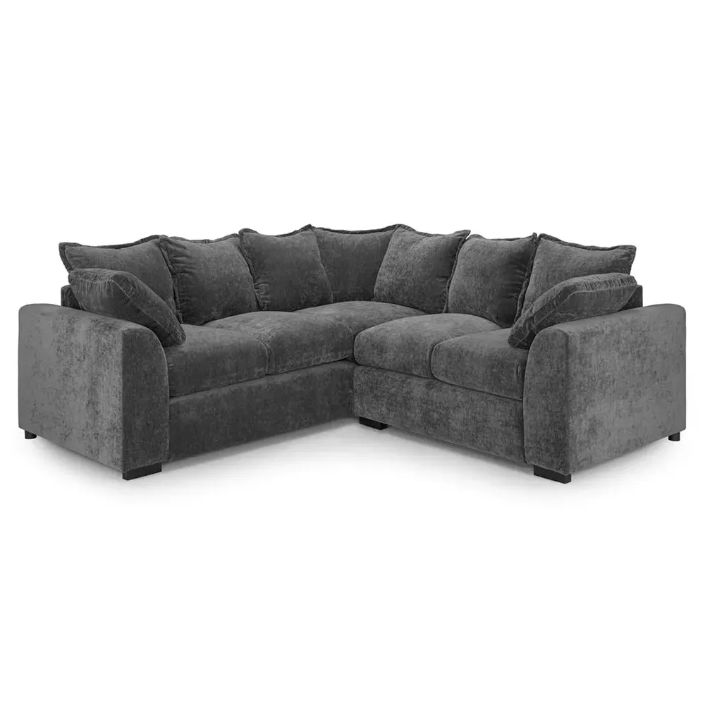 Calais Corner Sofa - Grey, Velvet