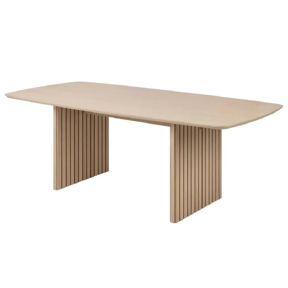 Calais Rectangular Dining Table - White, Oak