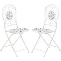 Calderon Outdoor Chairs Pair - Cream, Metal