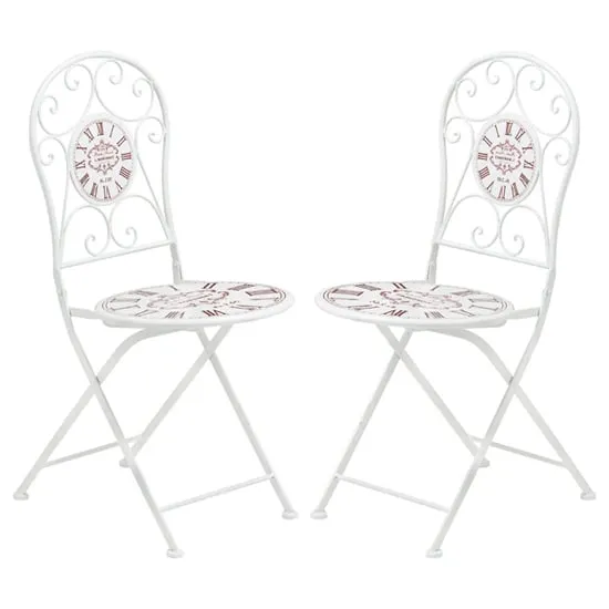 Calderon Outdoor Chairs Pair - Cream, Metal image