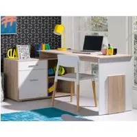 Caldwell Corner Laptop Desk with 2 Shelves - Sonoma Oak