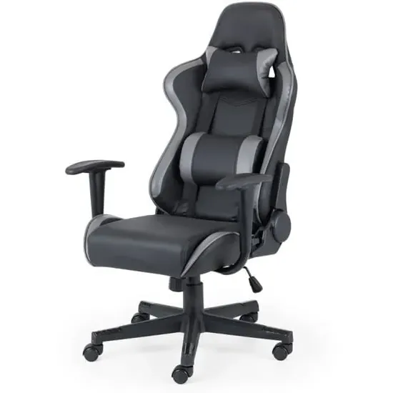 Caldwell Gaming Chair with Lumbar Support - Black, Faux Leather product