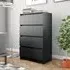 Calgary 4 Drawer Chest - Black, Wood