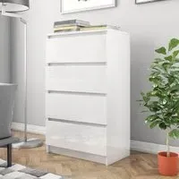 Calgary 4-Drawer Chest - White, High Gloss