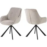 Calgary Dining Chairs with Swivel - Sand, Fabric