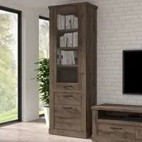 Calgary Display Cabinet with 2 Doors - Tabak Oak