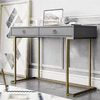Calgary Laptop Desk with Gold Frame - Graphite Grey