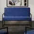 Calhoun 2-Seater Sofa with Metal Frame - Blue, Velvet