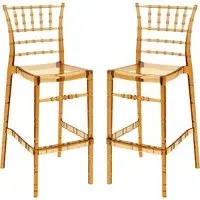 Calhoun Bar Stools Pair - Amber, Polycarbonate