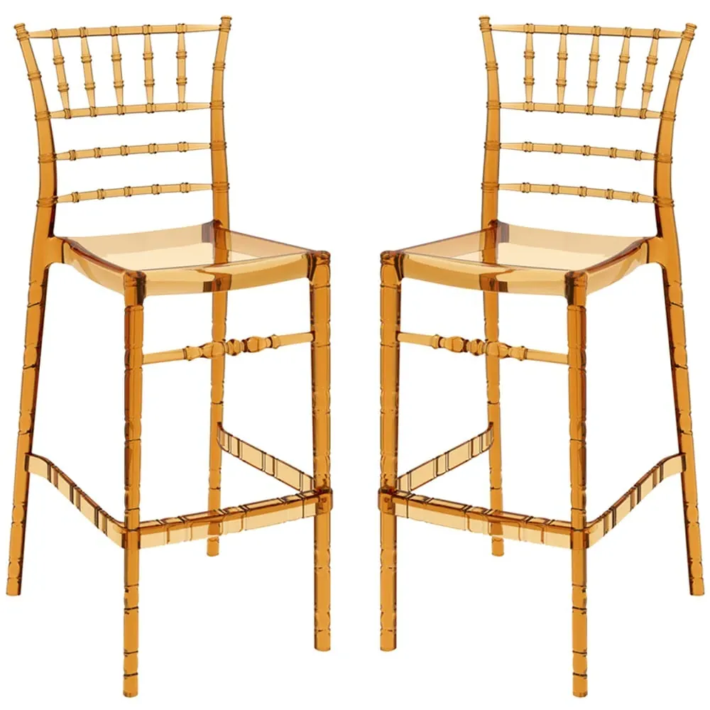 Calhoun Bar Stools Pair - Amber, Polycarbonate image