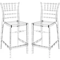 Calhoun Bar Stools Pair - Clear, Polycarbonate