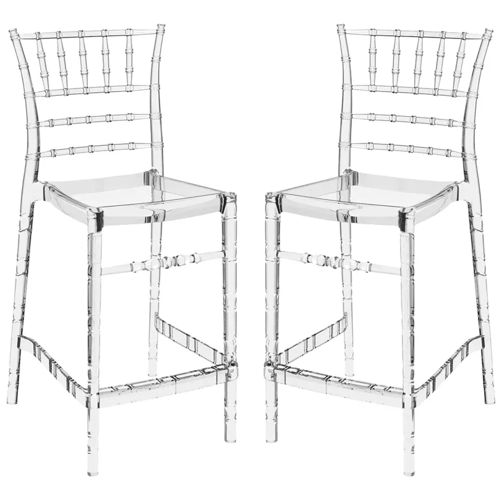 Calhoun Bar Stools Pair - Clear, Polycarbonate