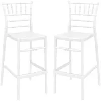 Calhoun Bar Stools Pair - White, Polycarbonate