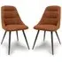 Calhoun Dining Chairs Pair - Burnt Orange, Linen Effect Fabric