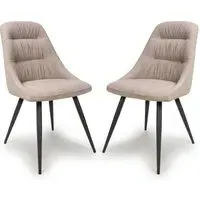 Calhoun Dining Chairs Pair - Natural, Linen Effect Fabric