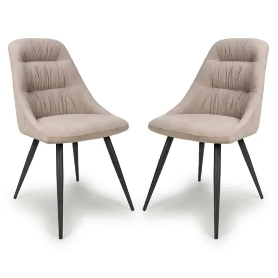 Calhoun Dining Chairs Pair - Natural, Linen Effect Fabric