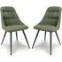 Calhoun Fabric Dining Chairs with Arms - Green, Black Legs