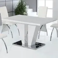 Calhoun High Gloss Dining Table with Steel Base - White