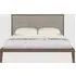 Calhoun King Size Bed Frame with Fabric Headboard - Beige, Walnut