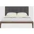 Calhoun King Size Bed Frame with Fabric Headboard - Grey, Walnut