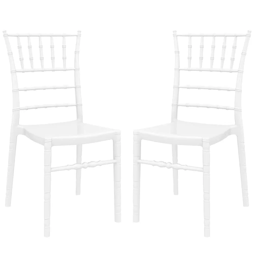 Calhoun Side Dining Chairs - White, Polycarbonate
