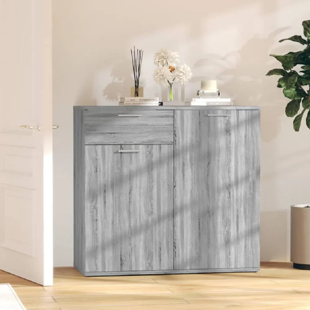Calhoun Sideboard with 2 Doors 1 Drawer - Grey, Engineered Wood
