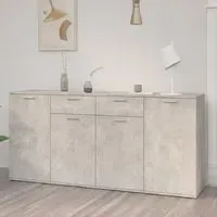 Calhoun Sideboard with 4 Doors 2 Drawers - Grey, Engineered Wood