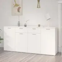 Calhoun Sideboard with 4 Doors 2 Drawers - White, Engineered Wood