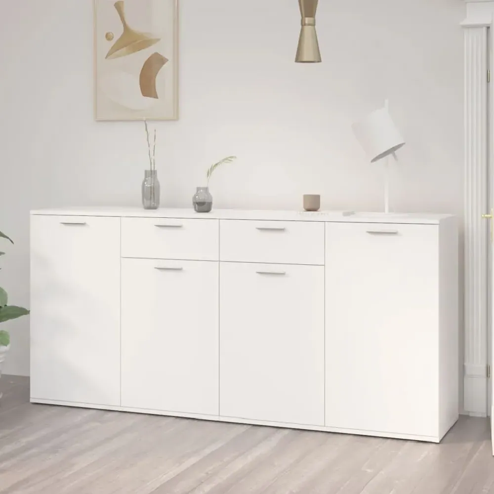 Calhoun Sideboard with 4 Doors 2 Drawers - White, Engineered Wood