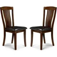 Calico Dining Chair - Mahogany, Brown Faux Leather