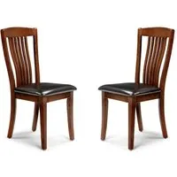 Calico Dining Chairs Pair - Mahogany, Faux Leather alternate view