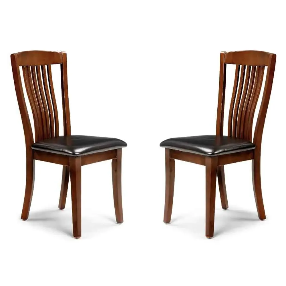 Calico Dining Chairs Pair - Mahogany, Faux Leather product