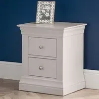 Calida Bedside Cabinet with 2 Drawers - Light Grey