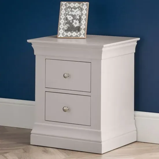 Calida Bedside Cabinet with 2 Drawers - Light Grey image