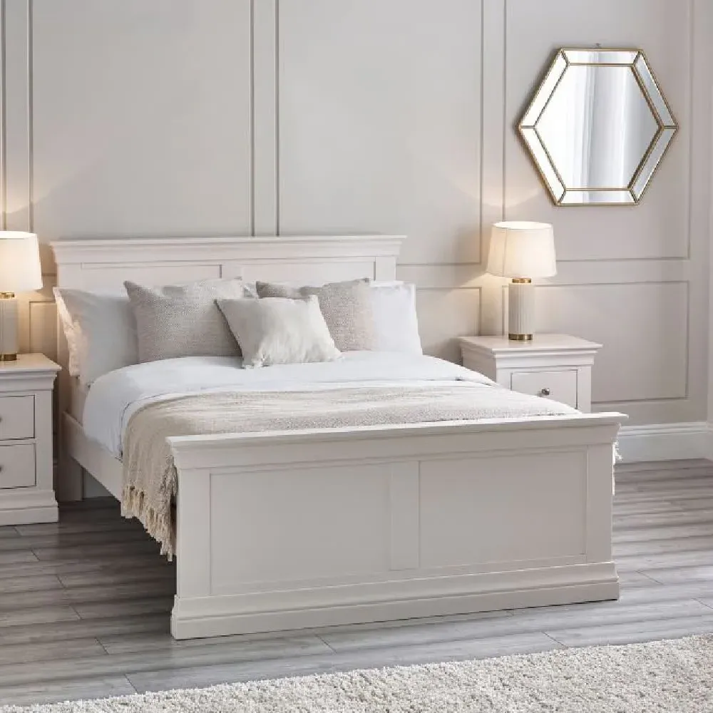 Calida Double Bed Frame - White, Wood product