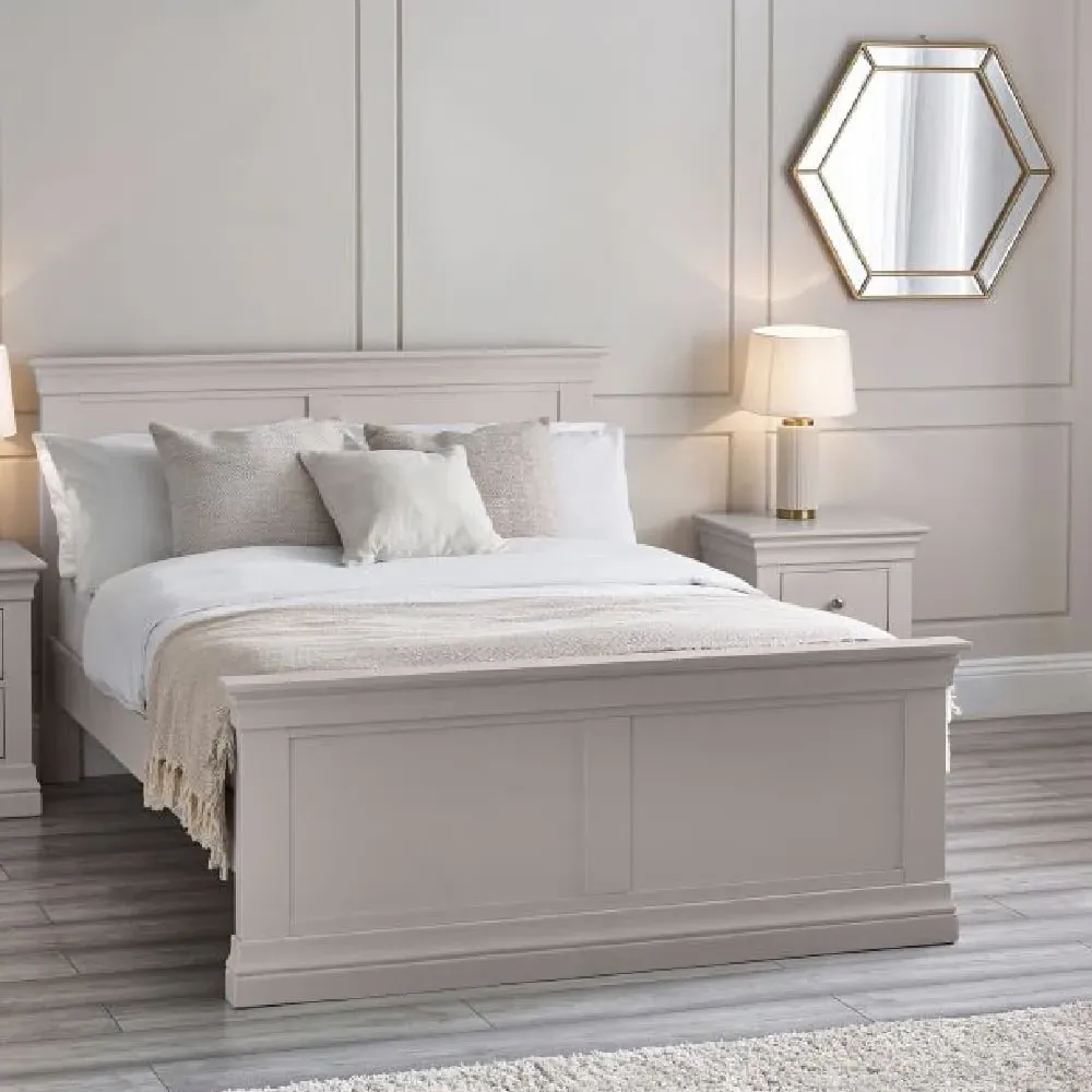 Calida King Size Bed - Light Grey