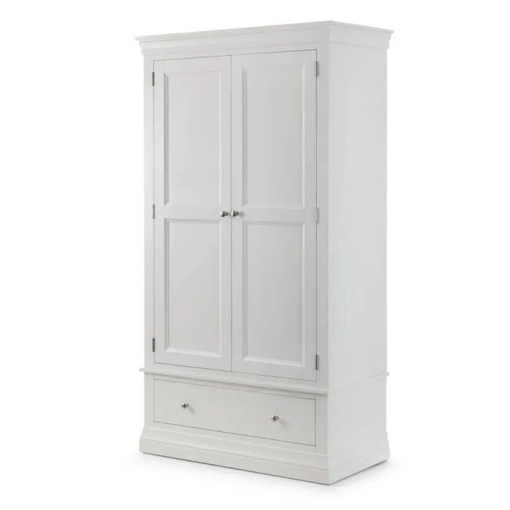 Calida Wardrobe with 2 Doors 1 Drawer - White